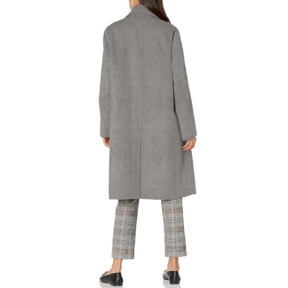 Vince Wool-Blend Classic Coat, Medium Heather Grey - Picture 2 of 2